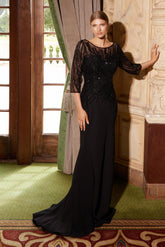 Long Beaded Mother of the Bride Formal Dress by Nox Anabel MH137