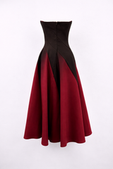 strapless ombre flare dress with structured bodice – RUBY