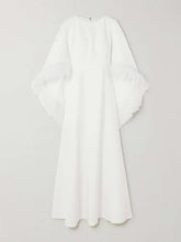 feather-cuff flared gown – Zerien-1