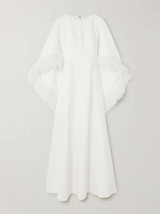 feather-cuff flared gown – Zerien-1