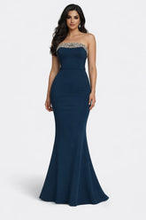 strapless mermaid gown with embellished neckline – NOELLE-1