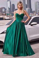 LaDivine 7481 Prom A Line Long Formal Corset Dress