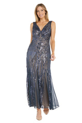 Long Sleeveless Formal Dress A-Line Silhouette R&M Richards 9009