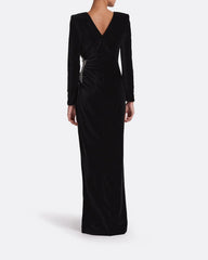 Long sleeve dress with embellished waist sides and draped details - Poppy-1