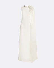 sleeveless cape gown with crystal neckline – IVORS-1