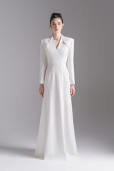 tailored long-sleeve gown with structured shoulders – ESMÉE