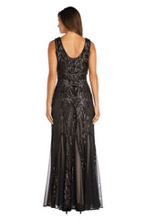 Long Sleeveless Formal Dress A-Line Silhouette R&M Richards 9009