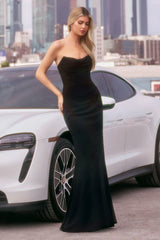Amoris T702 Fitted Long Formal Evening Gown
