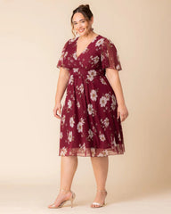Kiyonna 12253601 Plus Size A Line Midi Cocktail Dress