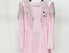 long sleeve sequin gown with mirrored embellishments – AURORA
