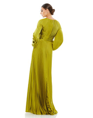 Long Sleeve Formal Pleated Dress Long Sleeves & Pleated Detail Mac Duggal 26590