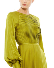 Long Sleeve Formal Pleated Dress Long Sleeves & Pleated Detail Mac Duggal 26590