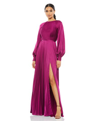 Long Sleeve Formal Pleated Dress Long Sleeves & Pleated Detail Mac Duggal 26590