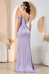 Adora 3196 Long Fitted Slit Formal Prom Dress