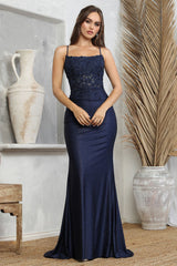Adora 3224 Prom Long Fitted Slit Corset Lace Formal Dress