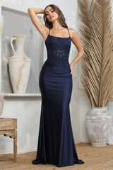 Adora 3224 Prom Long Fitted Slit Corset Lace Formal Dress