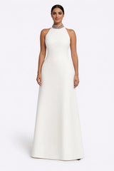 halter A-line gown with embellished high neckline – CELESTE-1