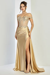 Adora Design 3281 Fitted Prom Long Formal Applique Corset Dress