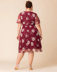 Kiyonna 12253601 Plus Size A Line Midi Cocktail Dress