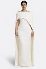 ff-shoulder gown with sculpted cape – CELISTE-1