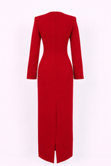 Name: long sleeve fitted dress with embellished sweetheart neckline – RUBINA
