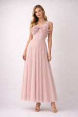 sleeveless tulle maxi dress with embellished bow bodice – BLUSH