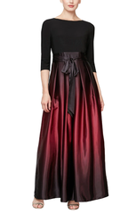 SL Fashions 9251111 Petite Ombre Satin Long Ballgown