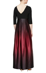SL Fashions 9251111 Petite Ombre Satin Long Ballgown