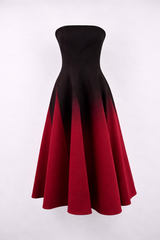 strapless ombre flare dress with structured bodice – RUBY