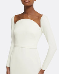 long-sleeve column gown with sculpted neckline – ALBR-1
