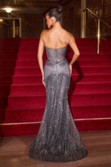 LaDivine J903 Long Formal Corset Fitted Prom Dress