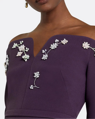 Off-shoulder mermaid dress with floral embroidery - Blair-1
