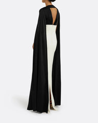 Two-tone column dress with cape - Arya-1