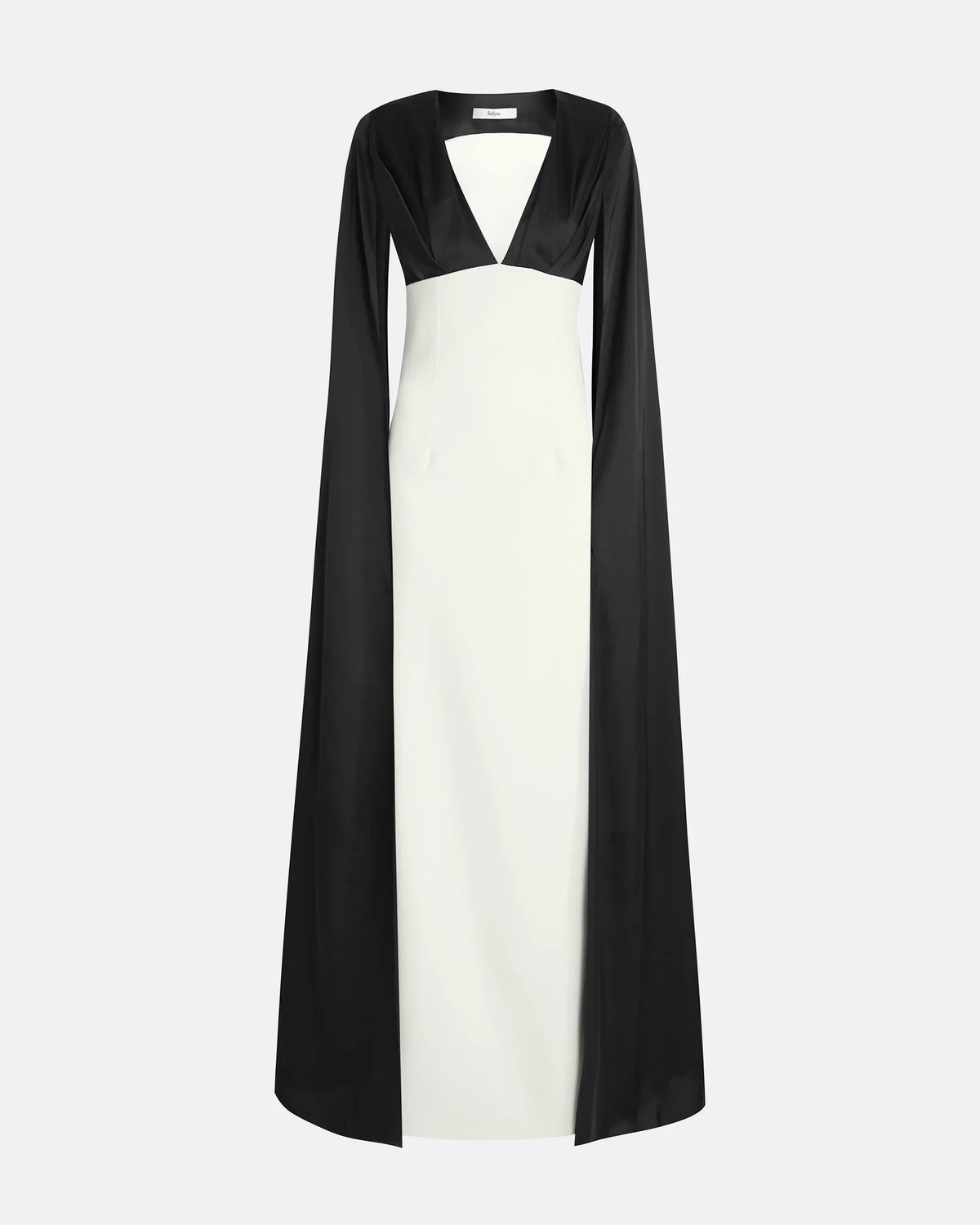 Two-tone column dress with cape - Arya-1
