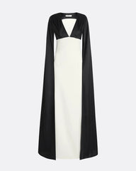 Two-tone column dress with cape - Arya-1