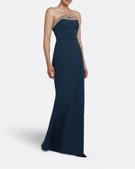 strapless mermaid gown with embellished neckline – NOELLE-1