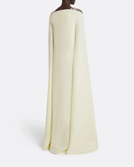 Sleeveless column dress with embellished shoulders and cape - Bethany-1