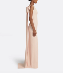 sleeveless column gown with bateau neckline – NUDELLA-1