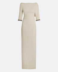 fitted column gown with embellished cuffs – ELYSIA-1