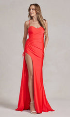 Long Prom Dress with Tied Side