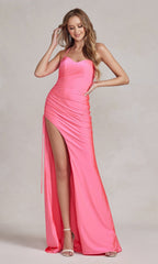 Long Prom Dress with Tied Side
