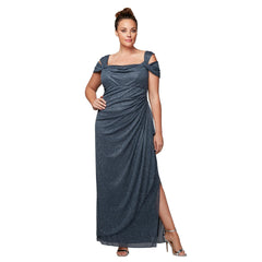 Alex Evenings 433026 Long Plus Size Glitter Dress