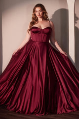 LaDivine CD337C Long Plus Size Formal Corset Dress