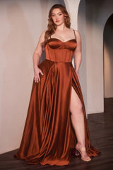 LaDivine CD337C Long Plus Size Formal Corset Dress