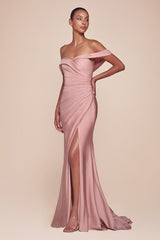 LaDivine CD790 Long Formal Prom Pleated Dress