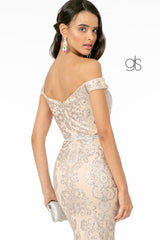 Glitter Pattern Mesh Mermaid Long Prom Dress