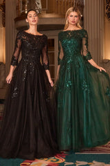 LaDivine J883 Long Formal A Line Evening Dress