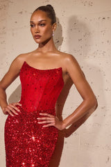 Long Formal Sequin Fitted Prom Dress LaDivine J892