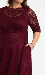 Kiyonna Long Plus Size Lace Dress