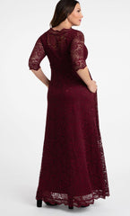 Kiyonna Long Plus Size Lace Dress